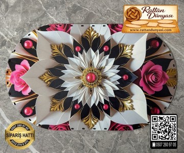 Tam Baskılı Oval Rattan Taban - Model 13