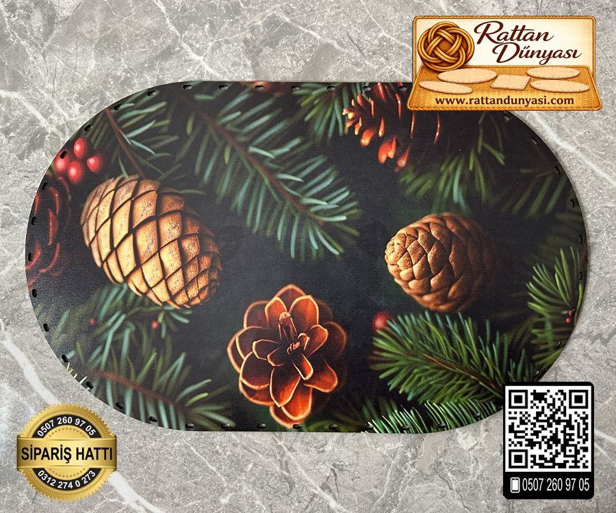 Tam Baskılı Oval Rattan Taban - Model 14 Tam Baskılı Oval Rattan Taban - Model 14