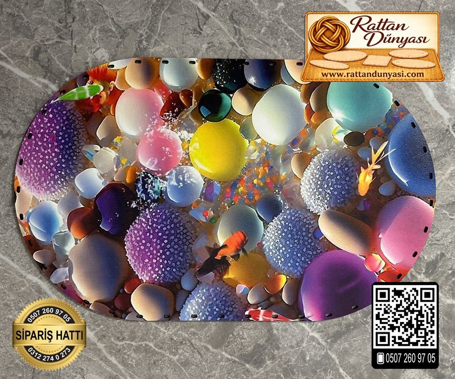 Tam Baskılı Oval Rattan Taban - Model 2