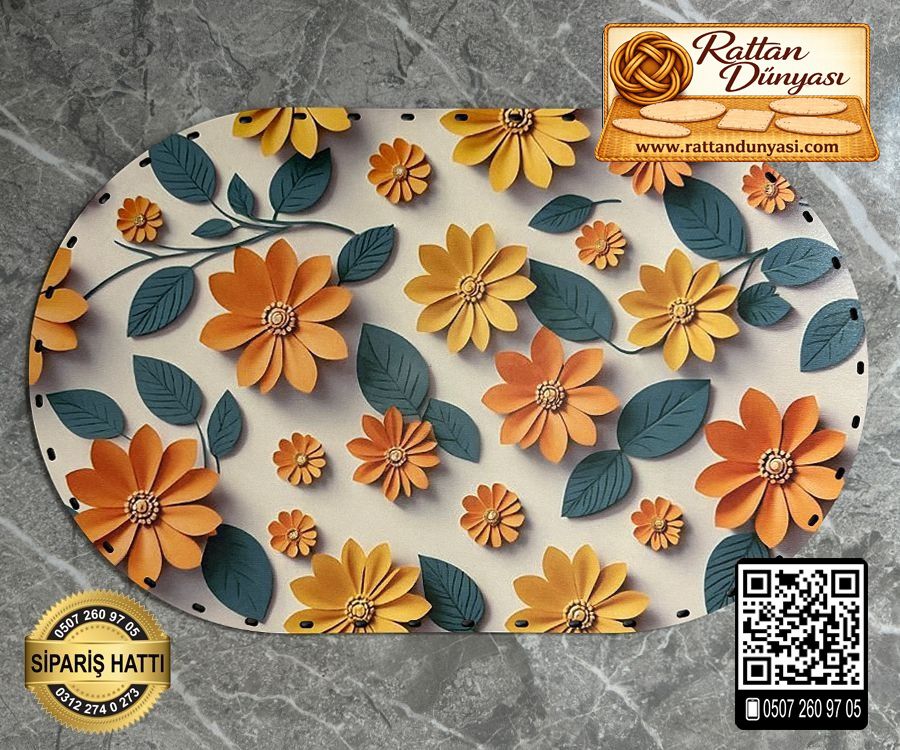Tam Baskılı Oval Rattan Taban - Model 23 Tam Baskılı Oval Rattan Taban - Model 23