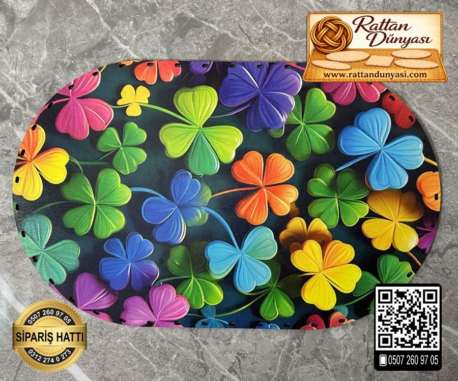 Tam Baskılı Oval Rattan Taban - Model 27 Tam Baskılı Oval Rattan Taban - Model 27