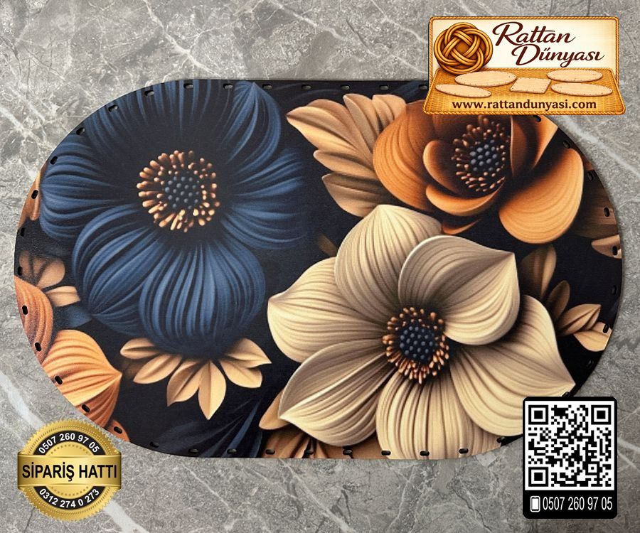 Tam Baskılı Oval Rattan Taban - Model 28 Tam Baskılı Oval Rattan Taban - Model 28