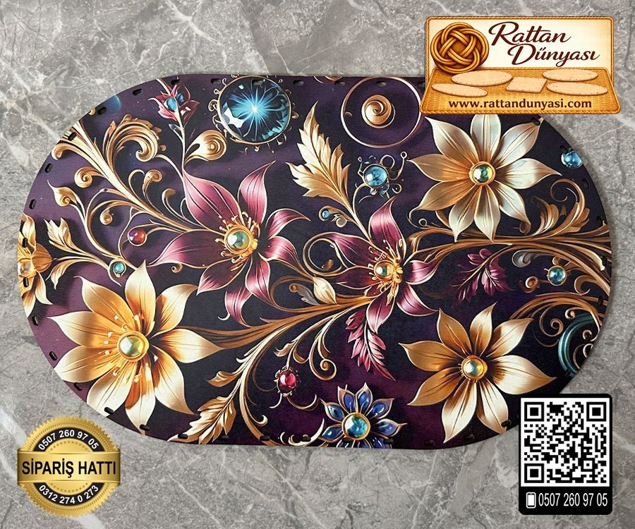 Tam Baskılı Oval Rattan Taban - Model 34 Tam Baskılı Oval Rattan Taban - Model 34
