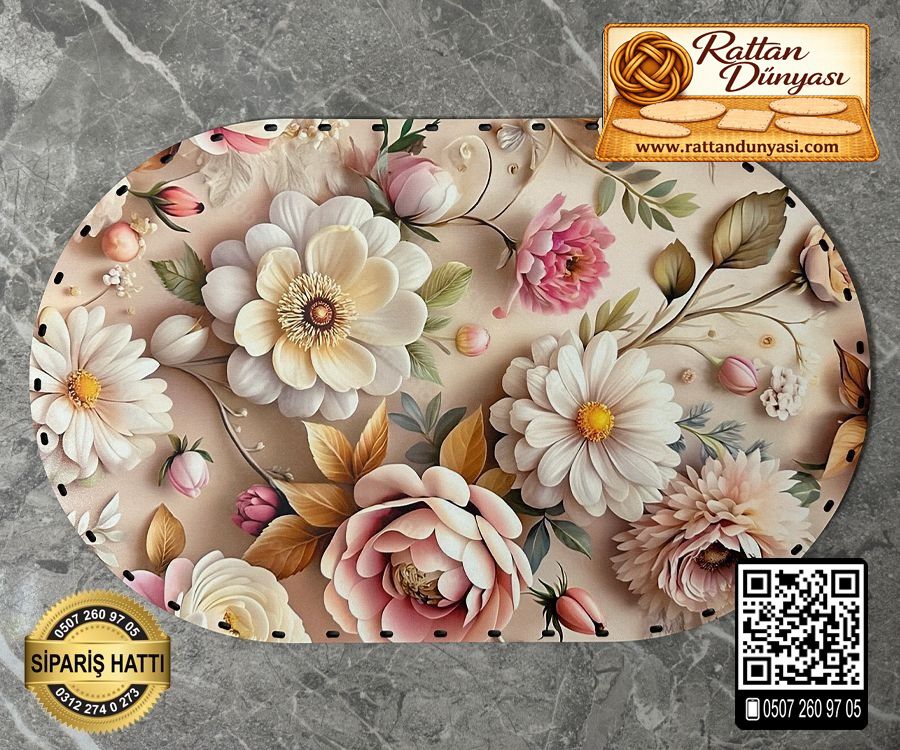 Tam Baskılı Oval Rattan Taban - Model 38 Tam Baskılı Oval Rattan Taban - Model 38