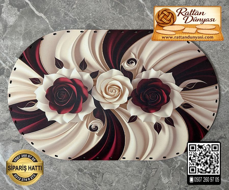 Tam Baskılı Oval Rattan Taban - Model 43 Tam Baskılı Oval Rattan Taban - Model 43
