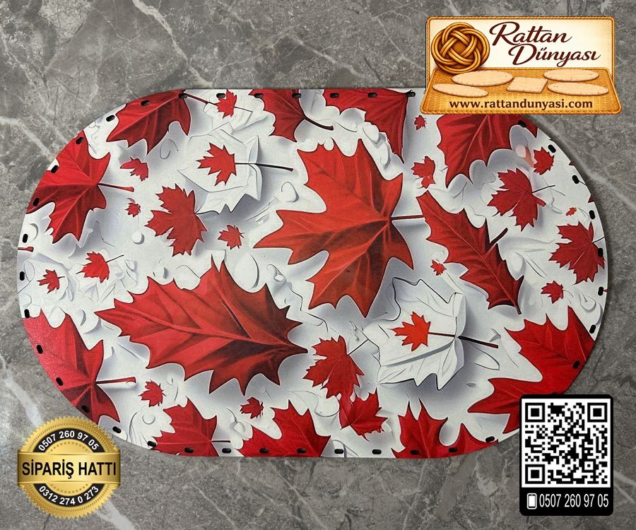 Tam Baskılı Oval Rattan Taban - Model 7 Tam Baskılı Oval Rattan Taban - Model 7