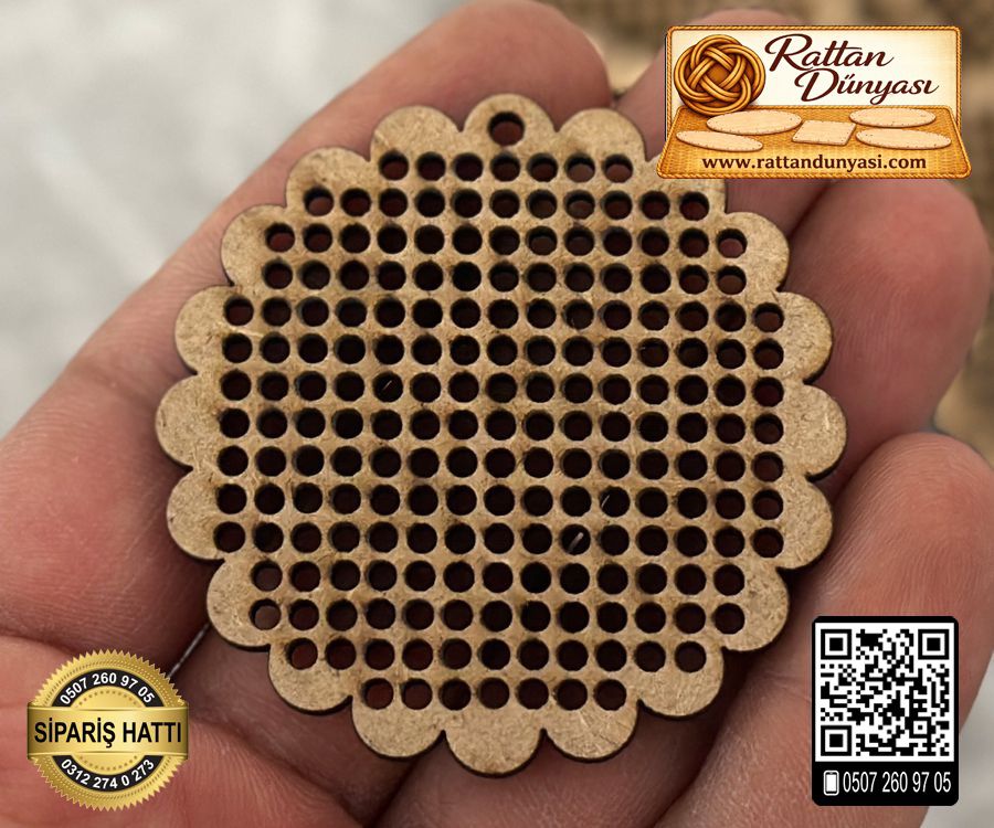 Papatya Kanaviçe Kolye Aparatı - 10 Adet