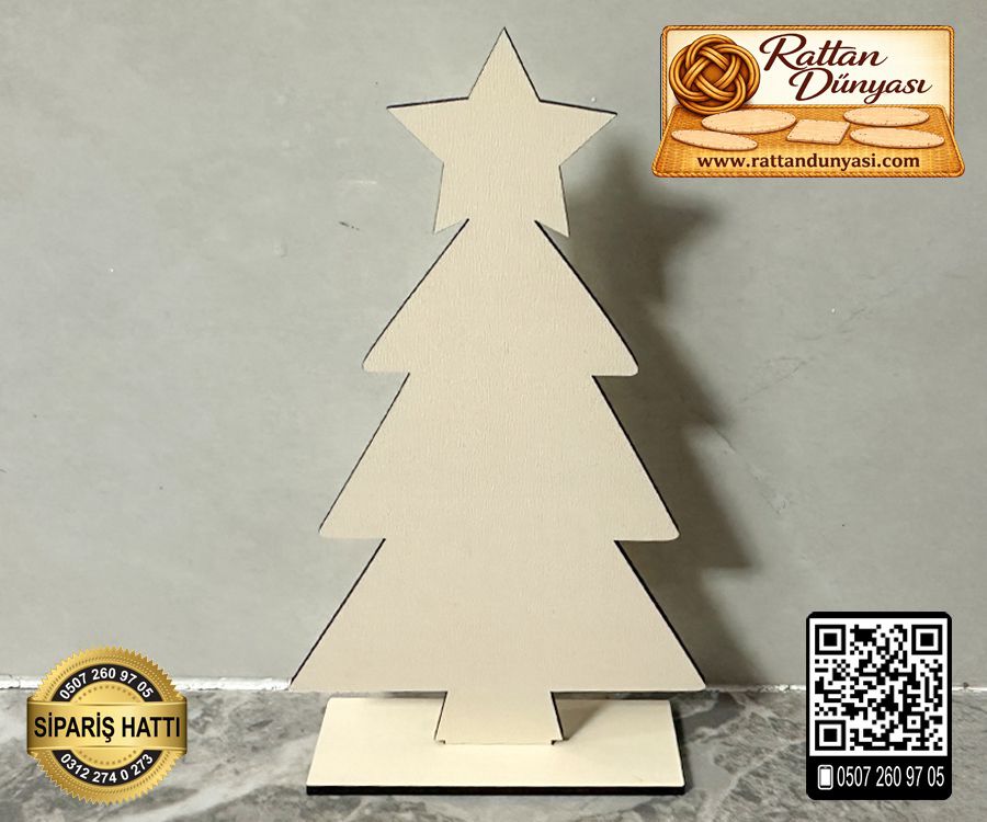 Ahşap Çam Ağacı ( Ayaklı )