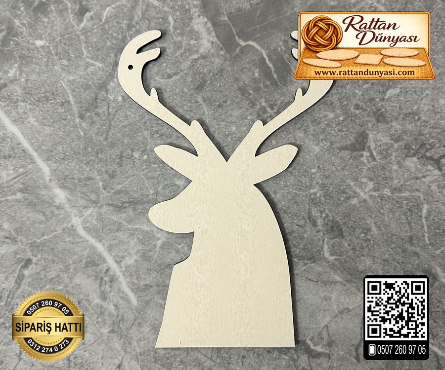 Geyik Kafası Ahşap Obje