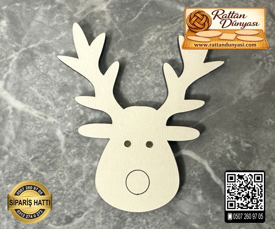 Geyik Kafası Ahşap Obje