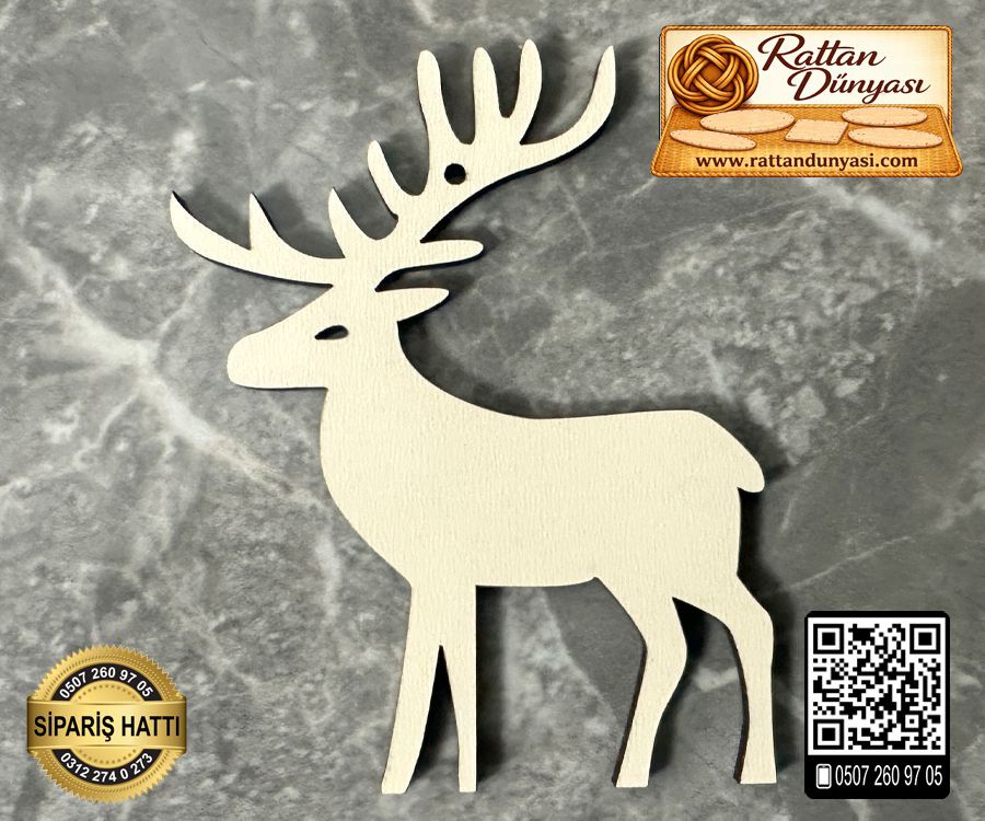 Geyik Ahşap Obje - 2 Model