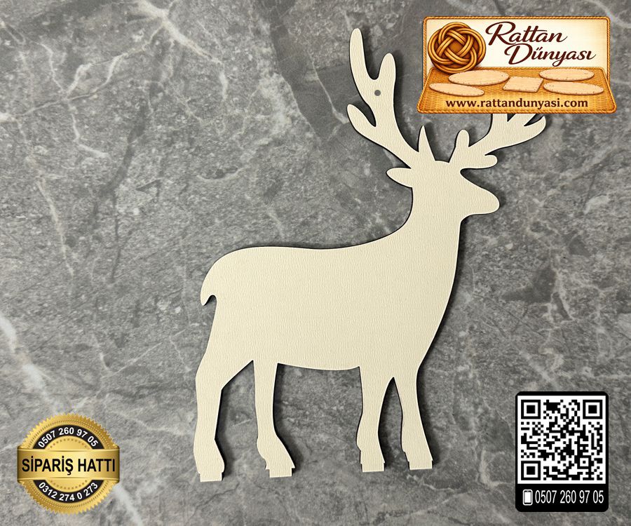 Geyik Ahşap Obje - 3 Model