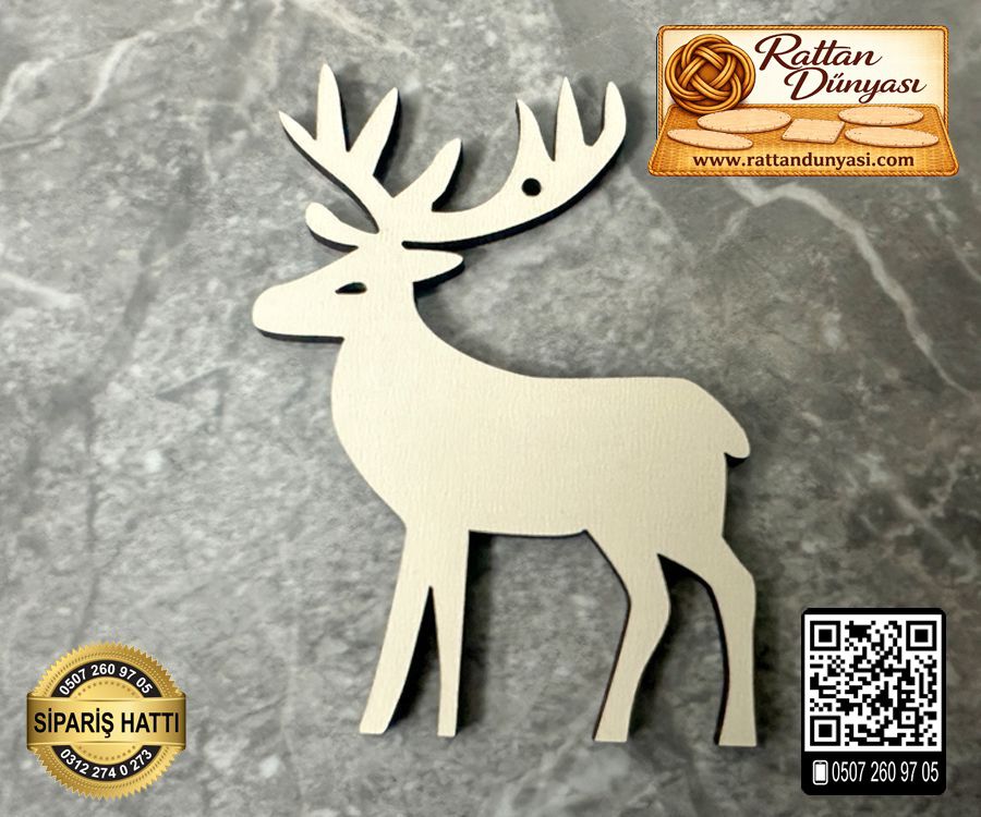 Geyik Ahşap Obje - 4 Model
