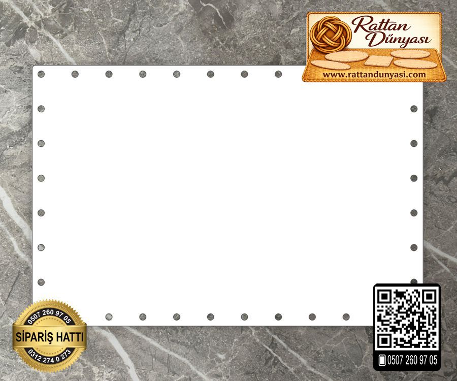 Beyaz Dikdörtgen Kağıt Çubuk Tabanı - 15x25 cm