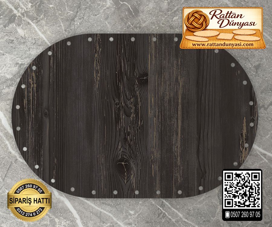 Rebab Oval Kağıt Çubuk Tabanı - 20x30 cm