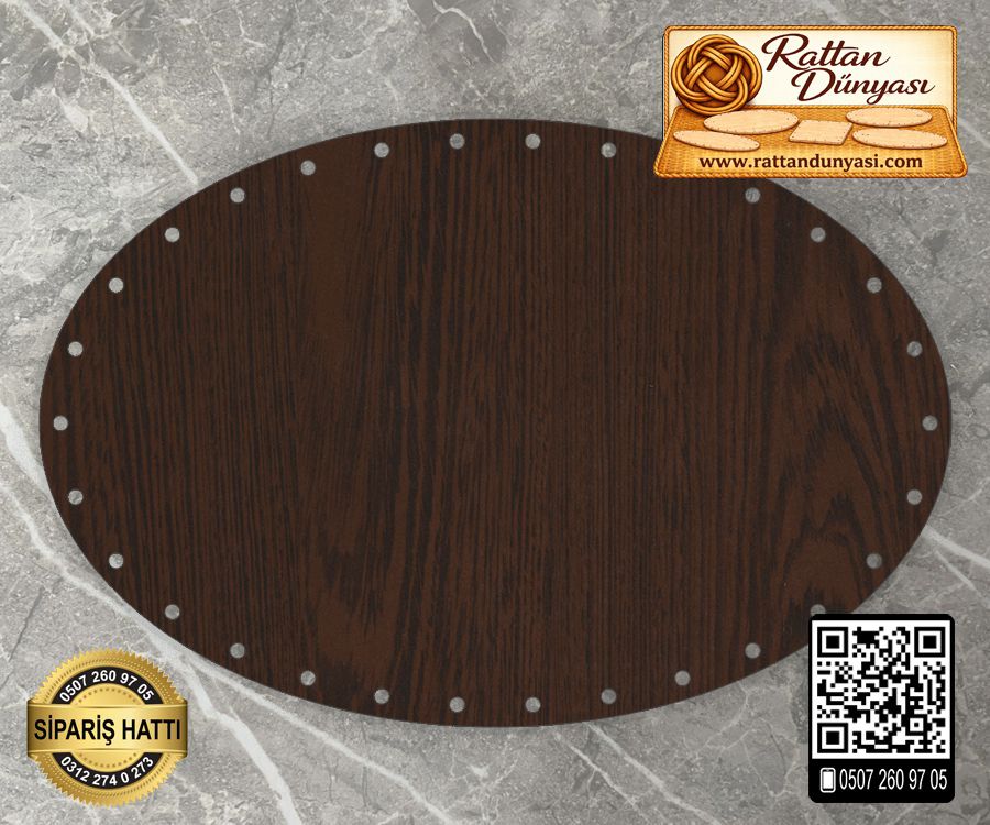 Venge Elips Kağıt Çubuk Tabanı - 10x20 cm