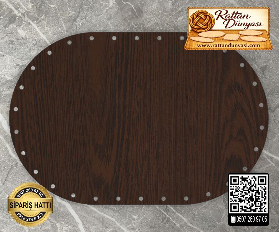 Venge Oval Kağıt Çubuk Tabanı - 10x20 cm