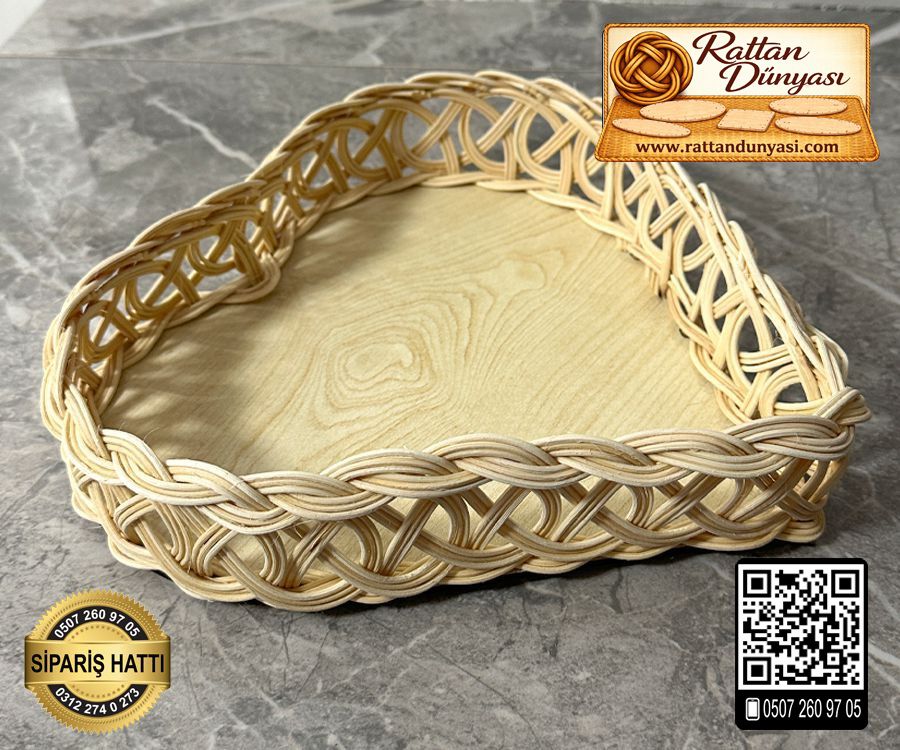 Rattan Akçaağaç Kalp Taban - 25 cm Rattan Akçaağaç Kalp Taban - 25 cm