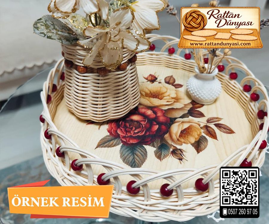 Baskılı Daire Rattan Taban - Model-17 Baskılı Daire Rattan Taban - Model-17