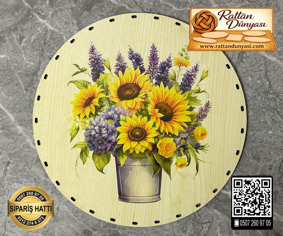 Baskılı Daire Rattan Taban - Model-18 Baskılı Daire Rattan Taban - Model-18