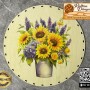 Baskılı Daire Rattan Taban - Model-18