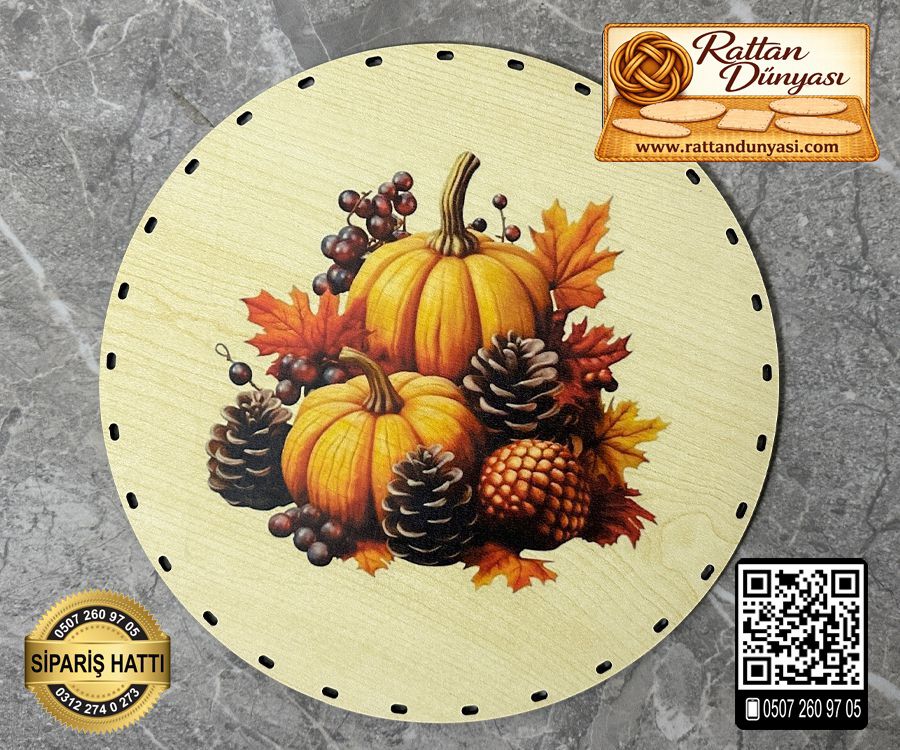 Baskılı Daire Rattan Taban - Model-21 Baskılı Daire Rattan Taban - Model-21