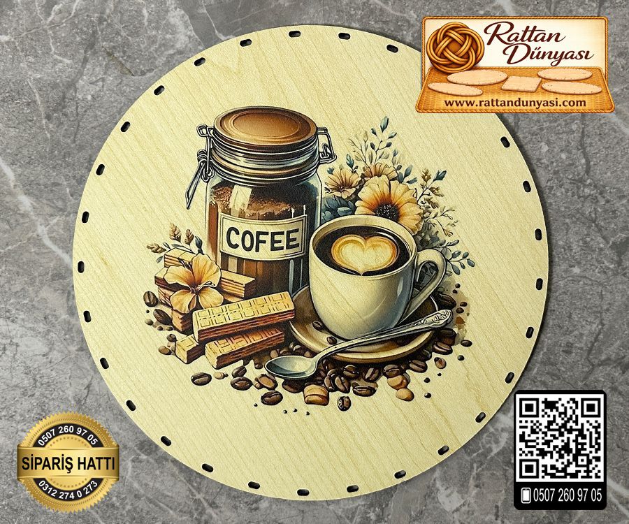 Baskılı Daire Rattan Taban - Model-22 Baskılı Daire Rattan Taban - Model-22