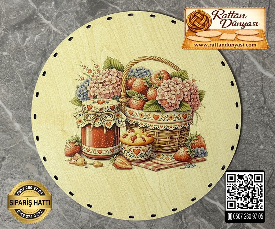 Baskılı Daire Rattan Taban - Model-23 Baskılı Daire Rattan Taban - Model-23