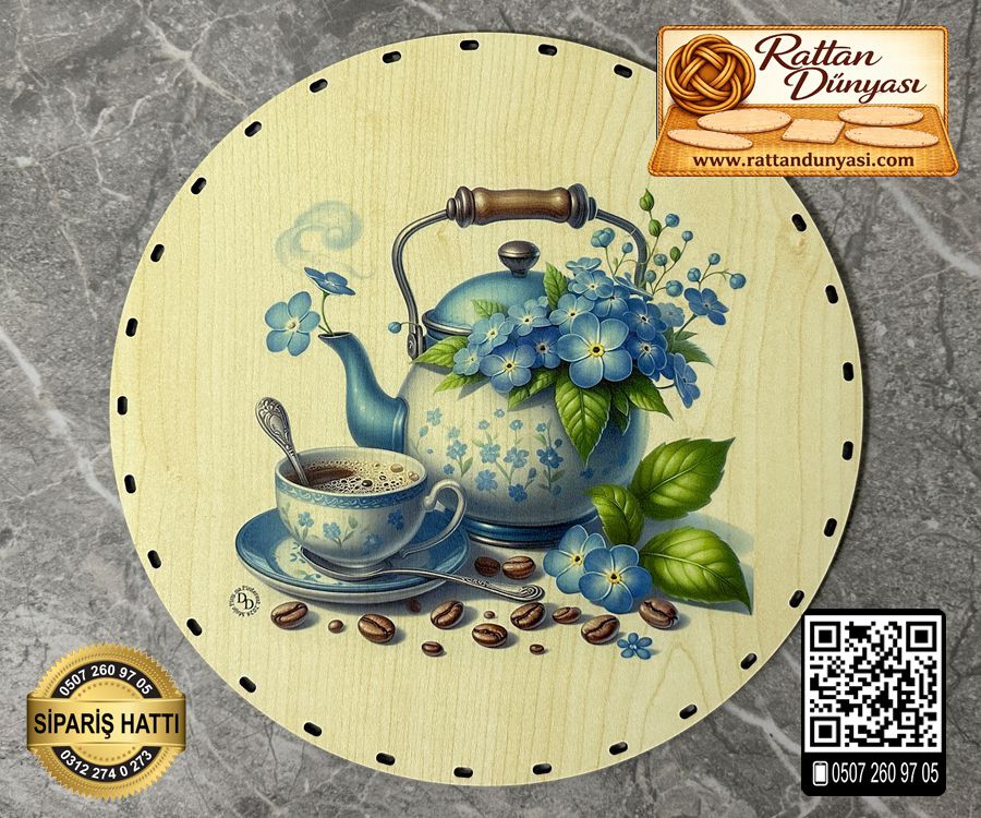 Baskılı Daire Rattan Taban - Model-39 Baskılı Daire Rattan Taban - Model-39