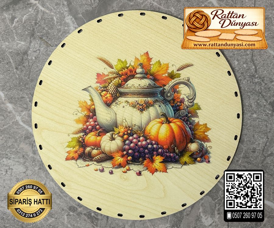 Baskılı Daire Rattan Taban - Model-44 Baskılı Daire Rattan Taban - Model-44