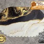 Baskılı Mermer Desenli Oval Rattan Taban - Model 13