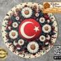 Baskılı Milli Temalı Daire Rattan Taban - Model-2