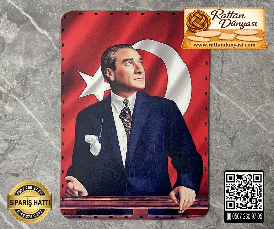 Baskılı Milli Temalı Dikdörtgen Rattan Taban - Model-9 Baskılı Milli Temalı Dikdörtgen Rattan Taban - Model-9