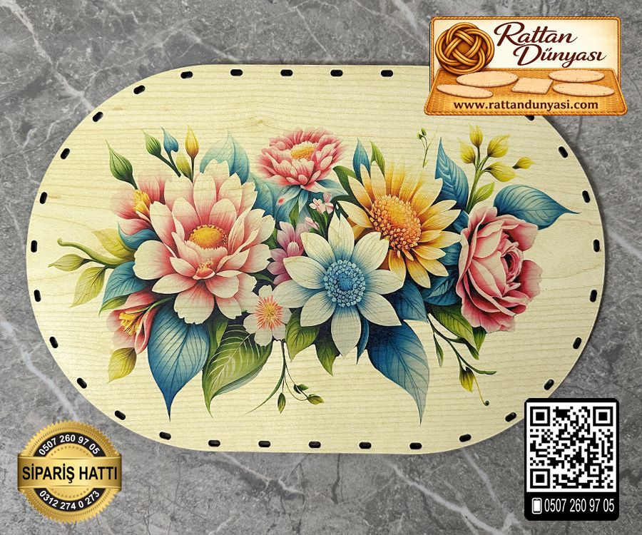 Baskılı Oval Rattan Taban - Model-25 Baskılı Oval Rattan Taban - Model-25