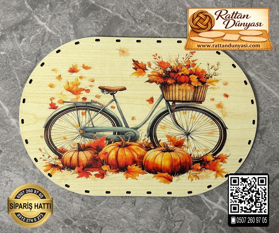 Baskılı Oval Rattan Taban - Model-37