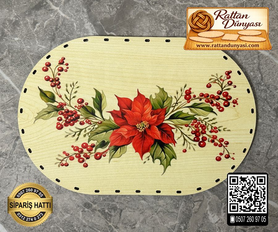 Baskılı Oval Rattan Taban - Model-39 Baskılı Oval Rattan Taban - Model-39