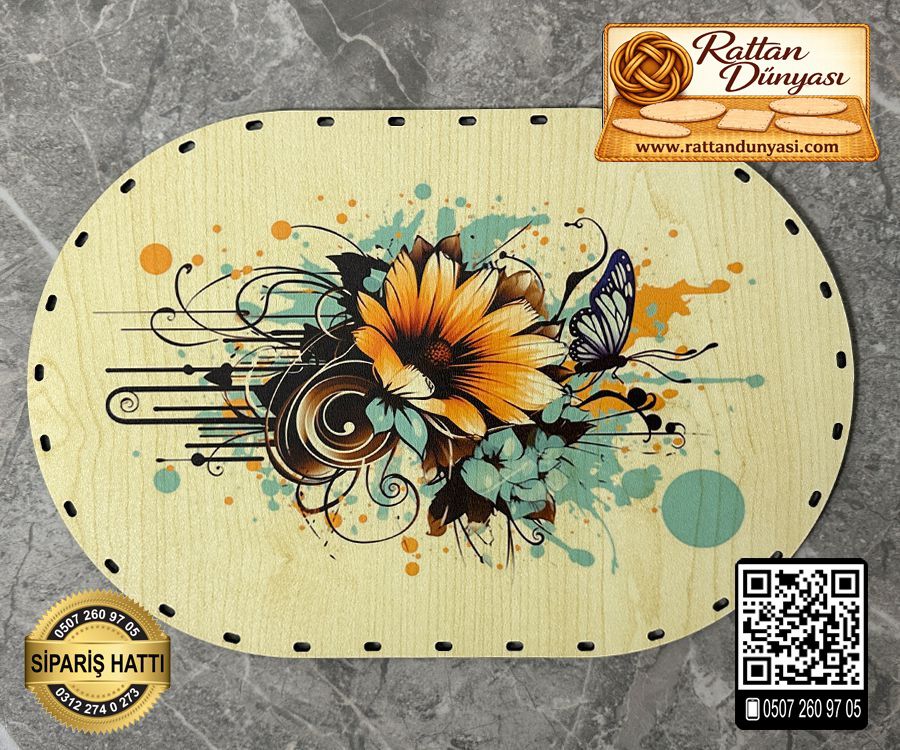 Baskılı Oval Rattan Taban - Model-41 Baskılı Oval Rattan Taban - Model-41