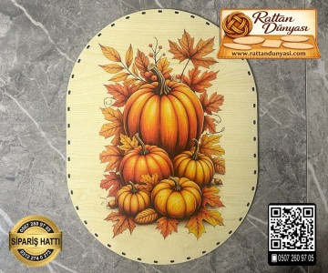 Baskılı Oval Rattan Taban - Model-1