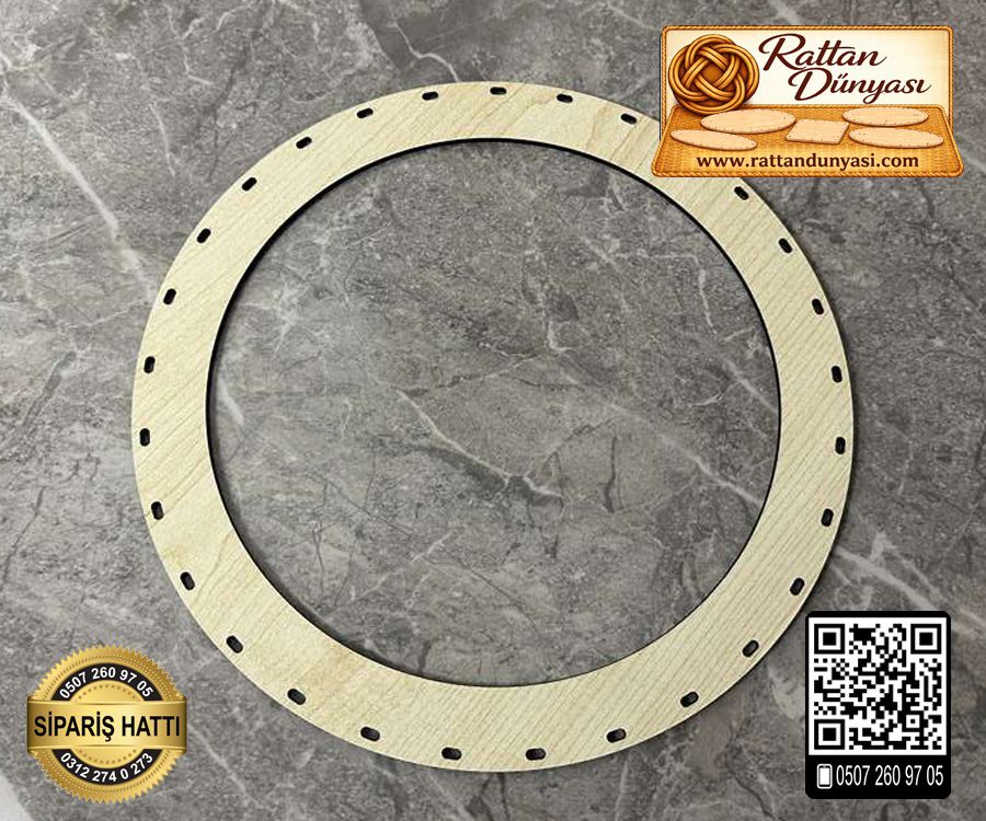 Çember Rattan Kapı Süsü - 30 cm