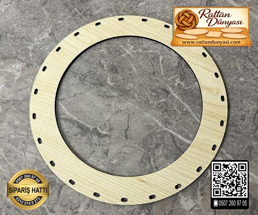 Çember Rattan Kapı Süsü - 20 cm