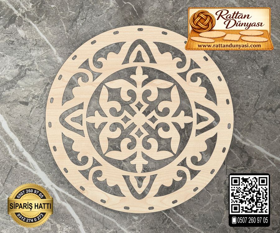 Dekoratif Rattan Taban - 7 Model - 25 cm