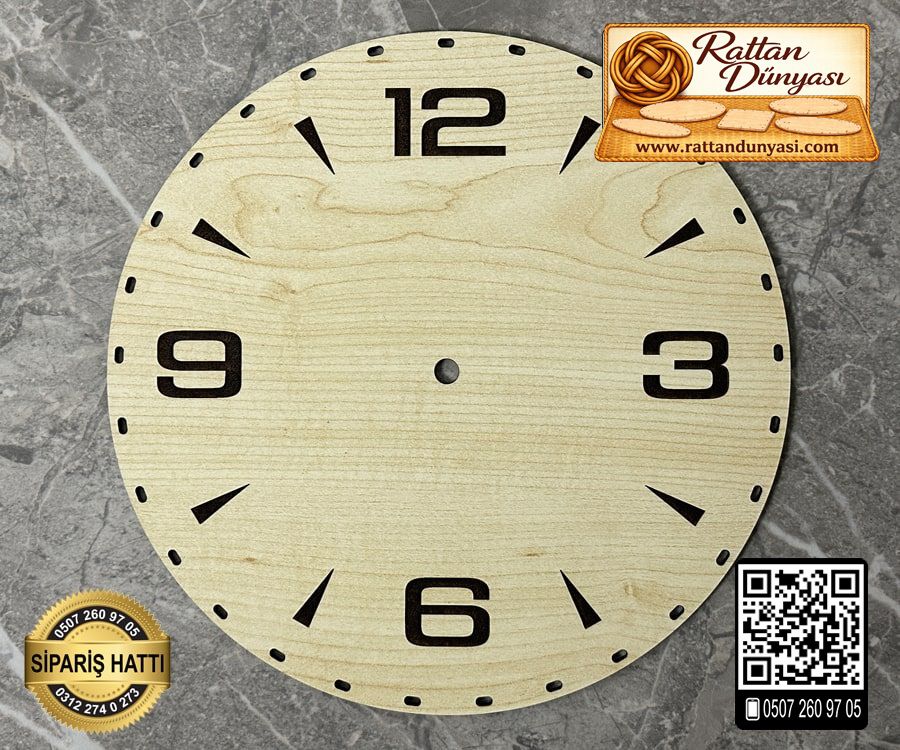 Rattan Ahşap Saat Tabanı - 2 Model - 25 cm