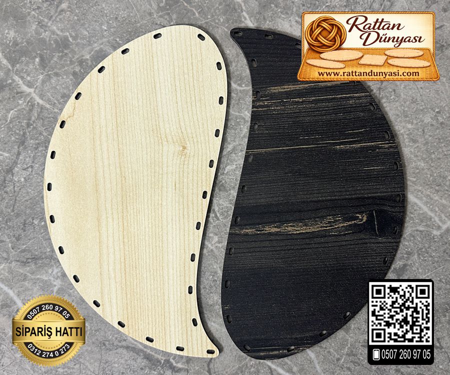 Yin Yang Rattan Taban - 25 cm