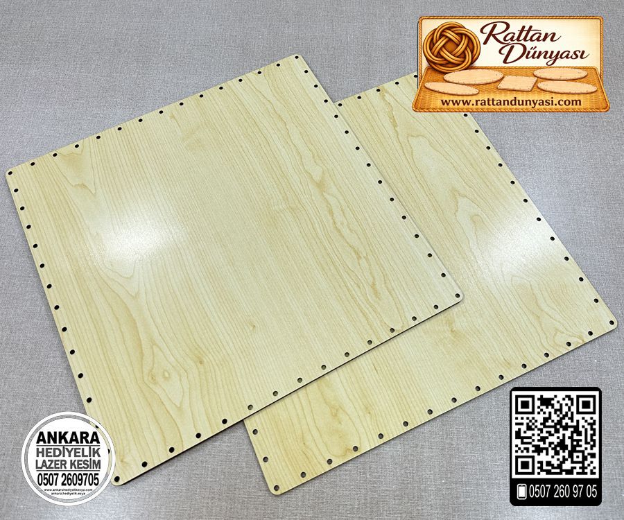 Rattan Akçaağaç Kare Taban - 25 cm Rattan Akçaağaç Kare Taban - 25 cm