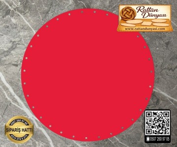 Rattan Kırmızı Renk Daire Taban - 10 cm