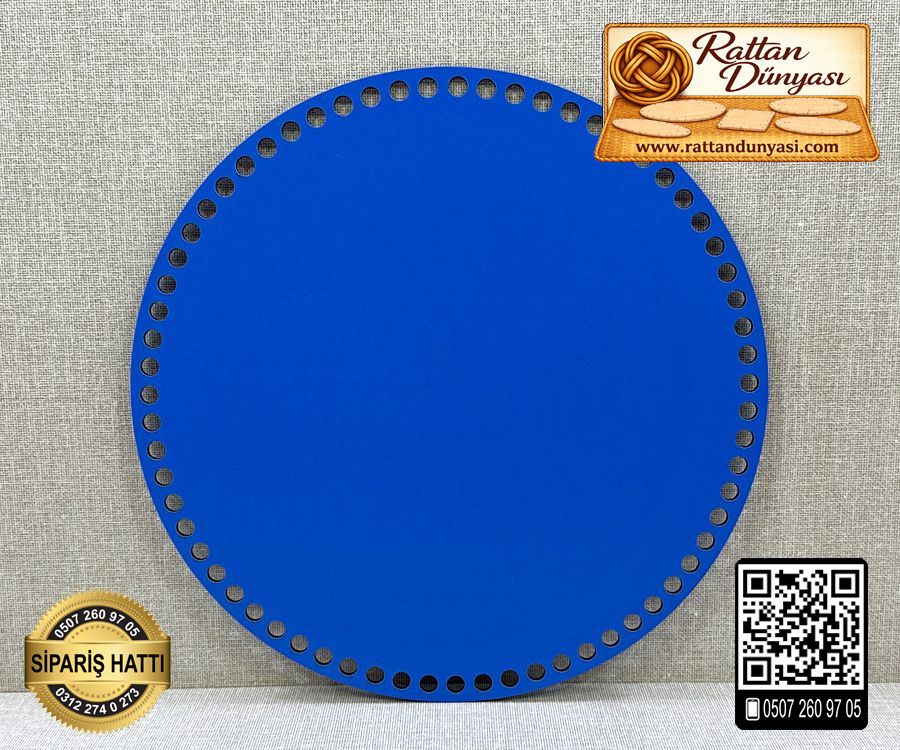 Mavi Daire 35 cm Tepsi ve Sepet Tabanı