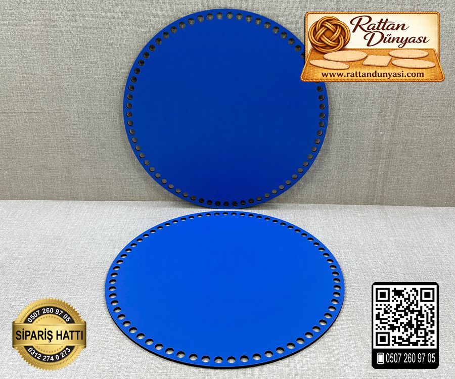 Mavi Daire 35 cm Tepsi ve Sepet Tabanı
