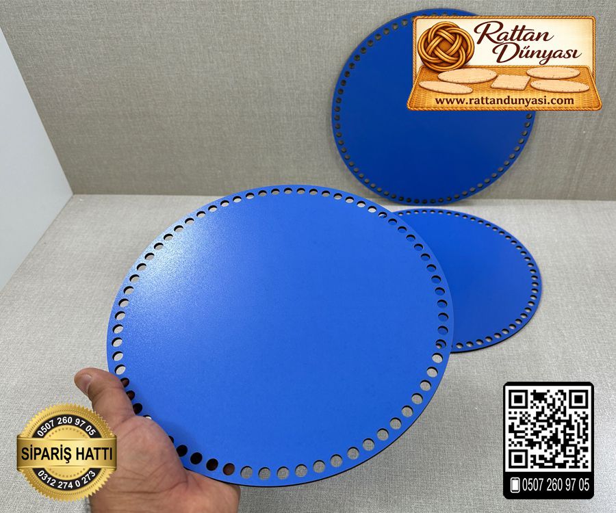 Mavi Daire 35 cm Tepsi ve Sepet Tabanı