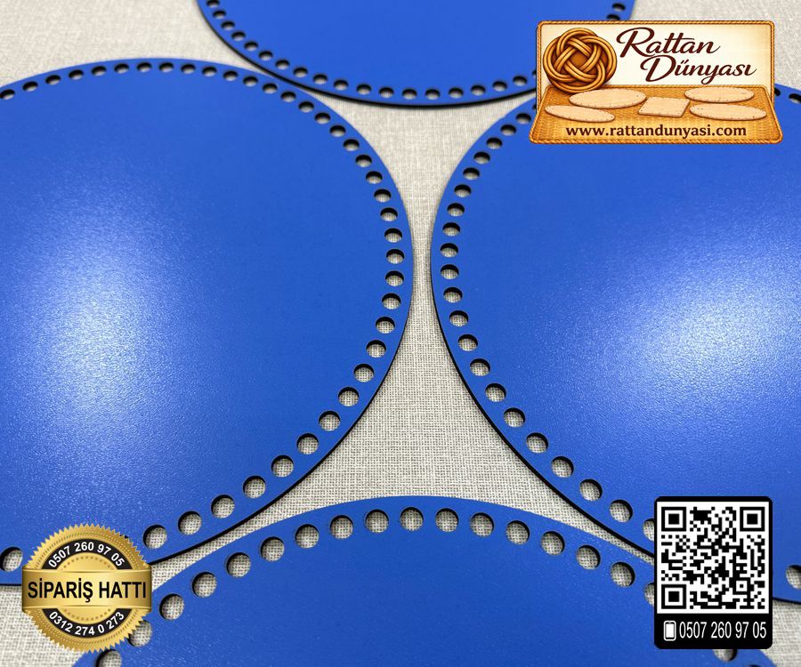 Mavi Daire 35 cm Tepsi ve Sepet Tabanı