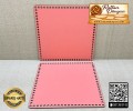 Pembe Kare 30x30 cm Tabanlık / Penye Ribbon İp Pembe Sepet Tabanı